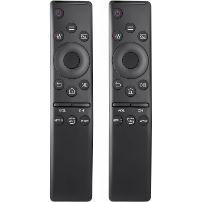 (Pack of 2) Universal Remote Control for All Samsung TV LED QLED UHD SUHD HDR LCD Frame Curved Solar HDTV 4K 8K 3D Smart TVs, with Buttons for Netflix, Prime Video, WWW